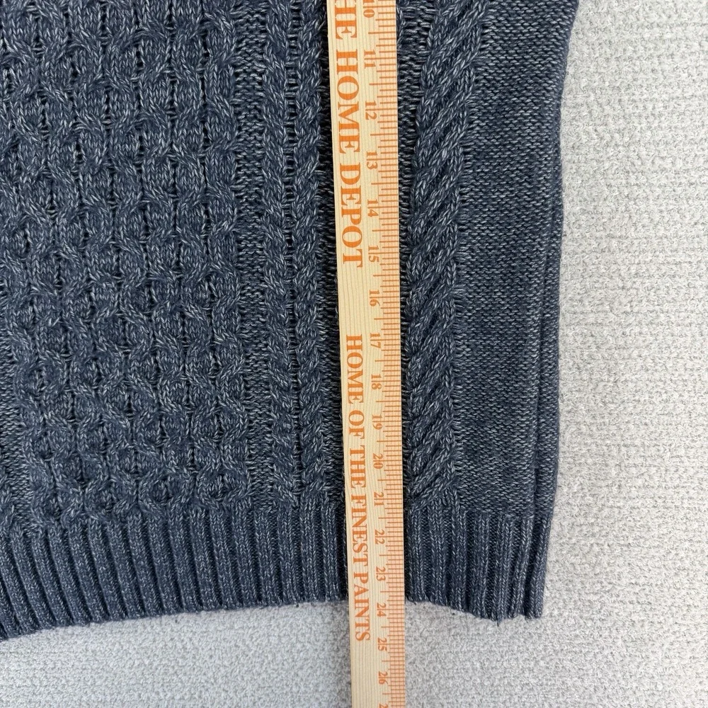 Banana Republic Cable Knit Sweater Mens Medium Blue Knarl Fisherman Preppy